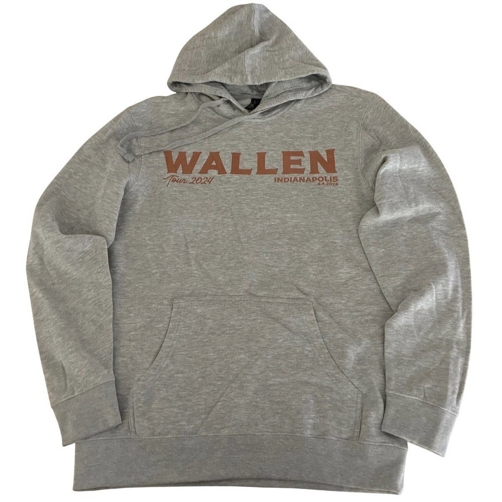 Morgan Wallen Hoodie XL Gray Tour 2024 Indianapolis Concert NEW